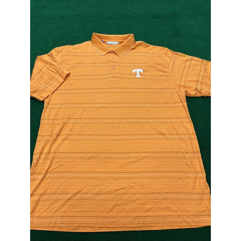 Cutter & Buck Tennessee Volunteers Orange Stripe Polo Shirt Mens XXL